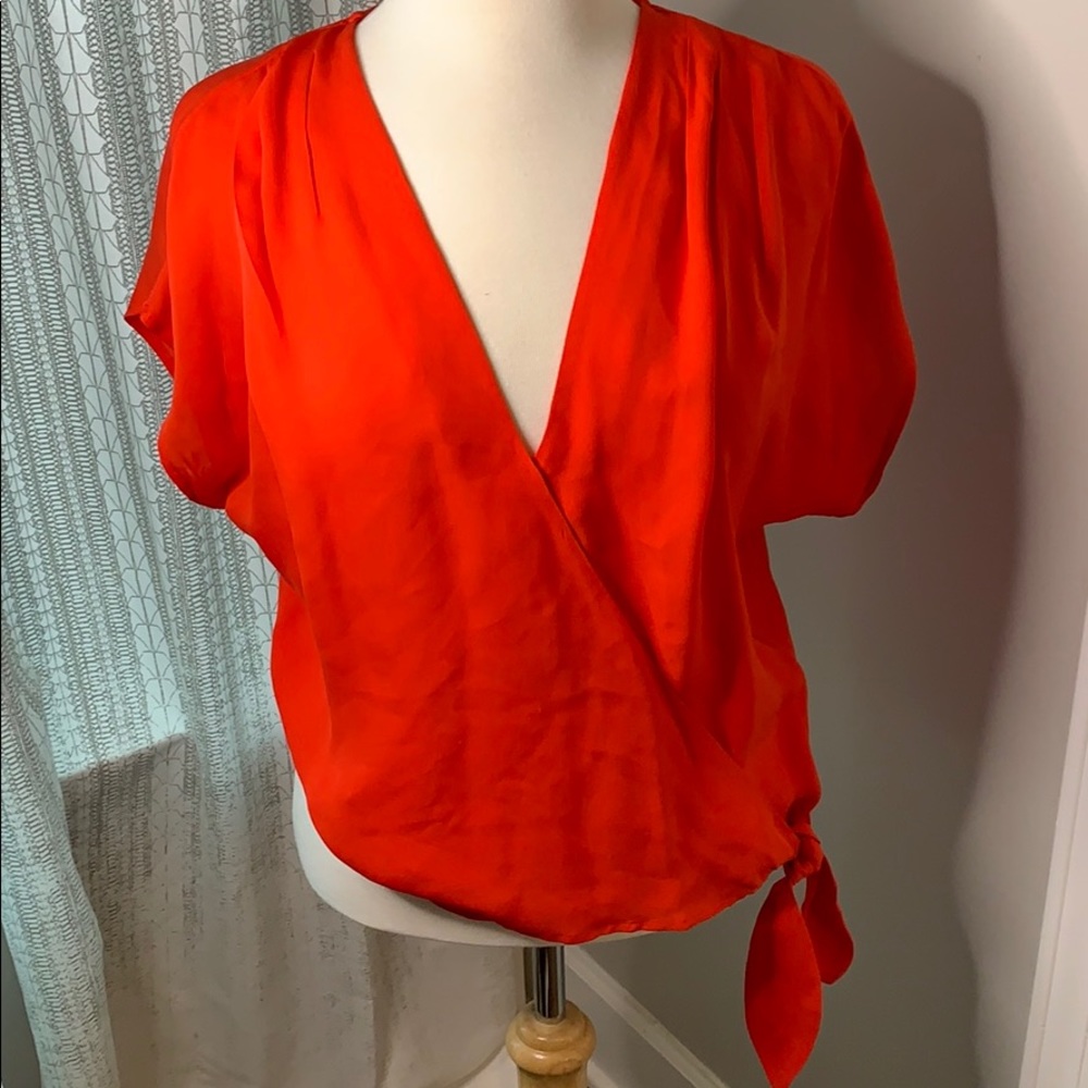 Joie silk wrap blouse large